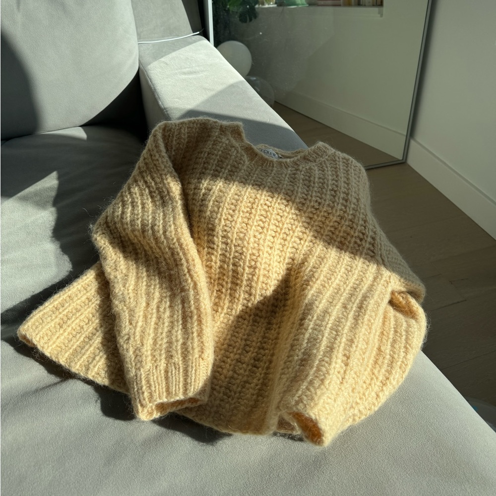 Butter yellow jcrew wool mohair sweater